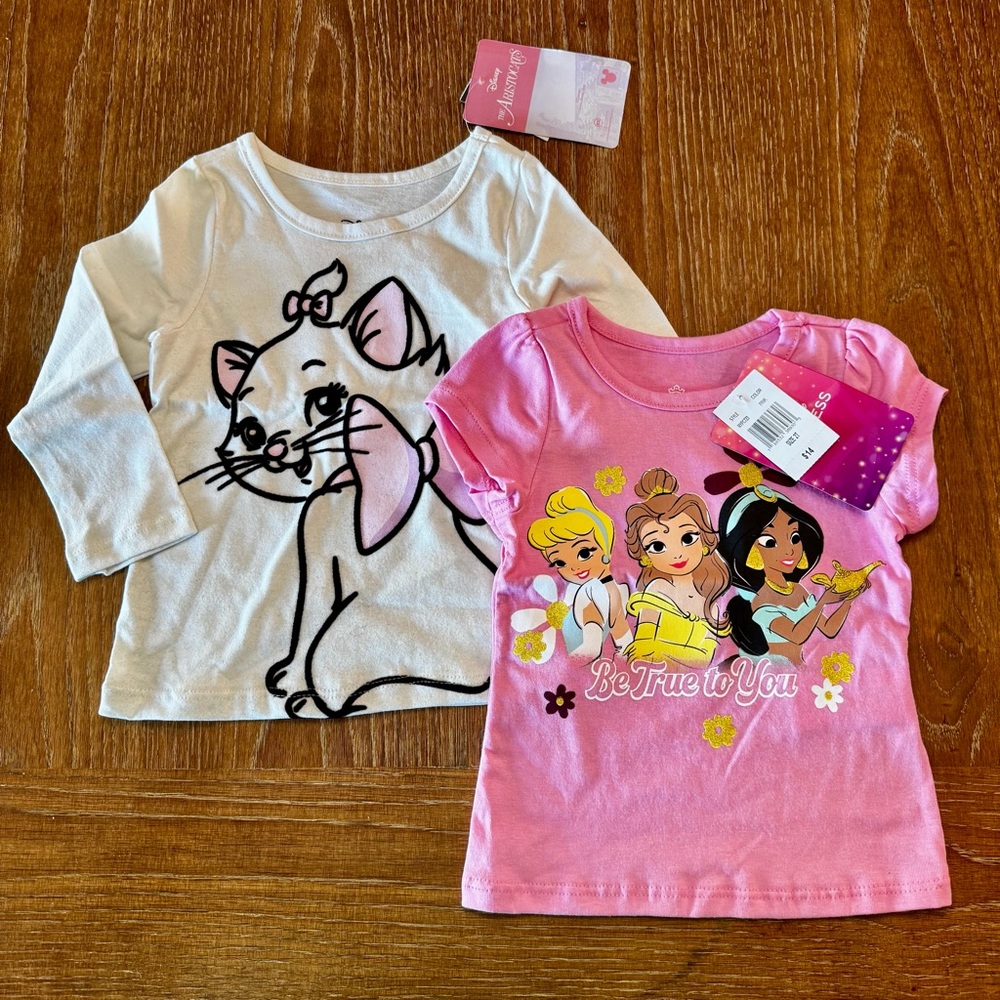 BUNDLE ME! NWT 1 set of 2 toddler’s Disney T-shirts 2T - Picture 2 of 12
